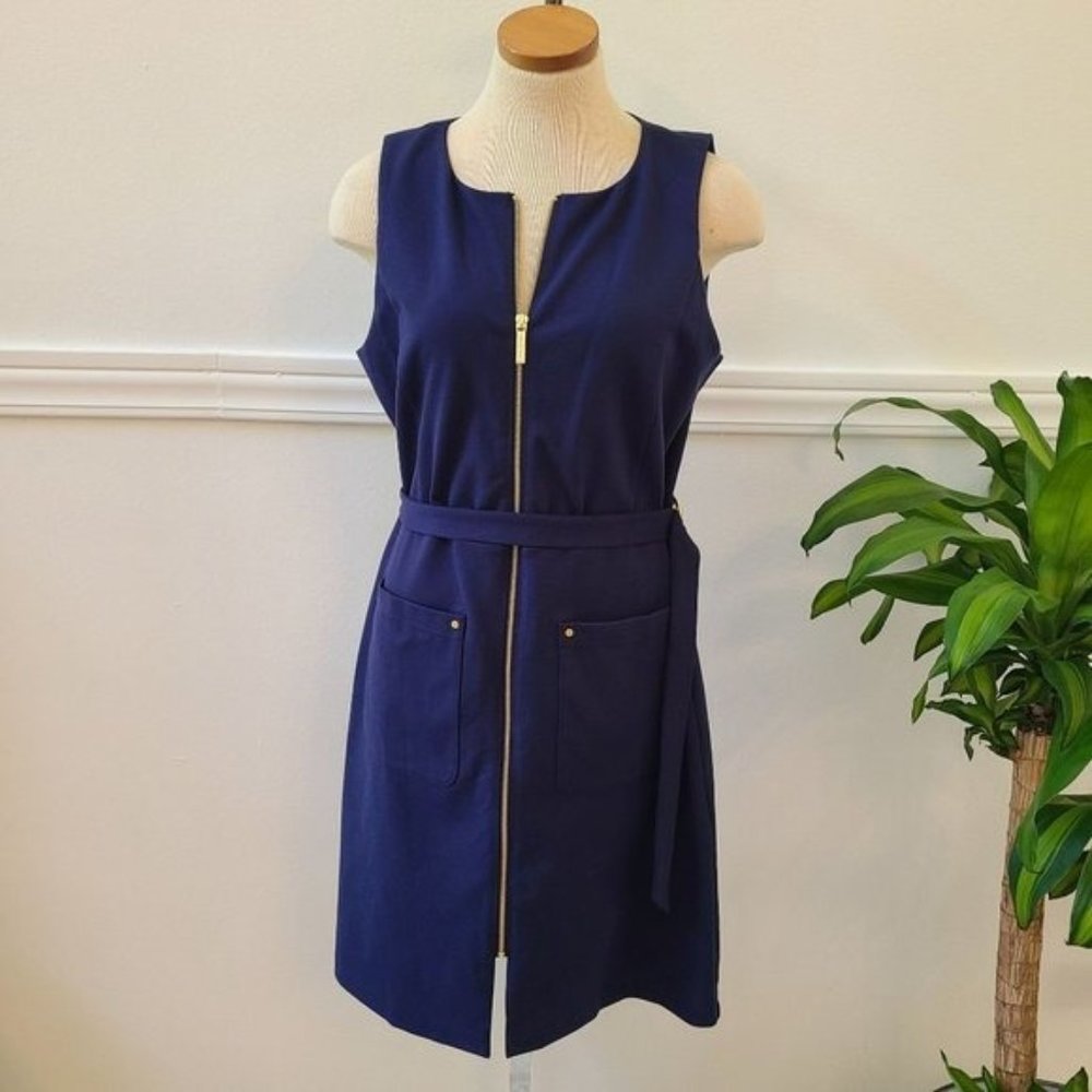 Michael  Michael Kors Navy Zipper Dress, Size L